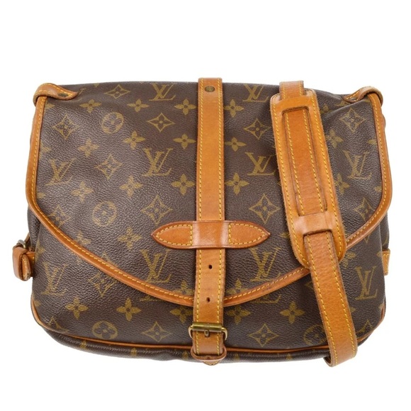 💎✨Authentic✨💎Louis Vuitton Monogram Saumur 35 Shoulder Bag Brown - Picture 1 of 9